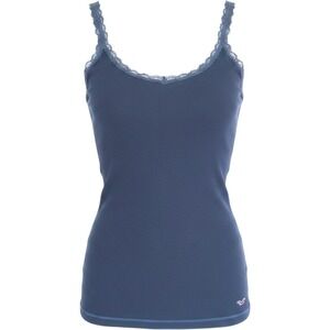Vintage Y2k Hollister Lace Trim Tank Top Cami Coquette Twilightcore Navy Women L